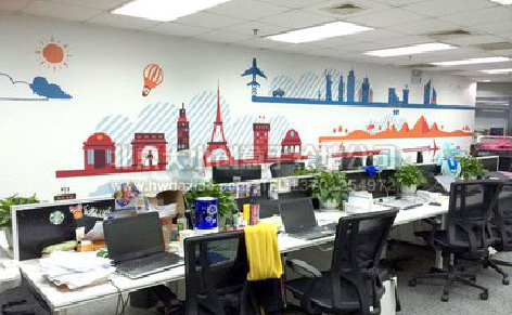 奉新教你设计办公室墙绘的方法。