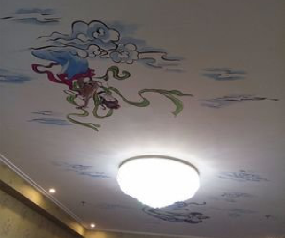 奉新如何快速绘制天花板上的手绘墙？