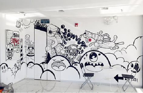 奉新手绘墙并非传统涂鸦。